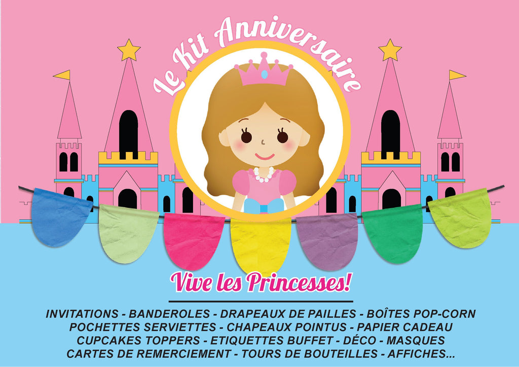 Carte invitation princesse pour anniversaire à imprimer soi-même